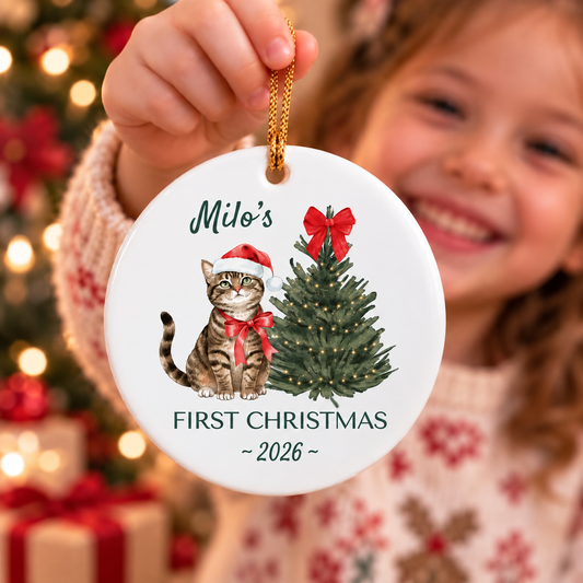 Meowy Christmas 2026 Ceramic Ornament