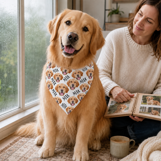 Dog Face Handcraft Bandana
