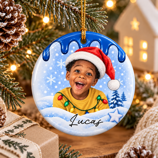 Kids Photo Christmas Handcraft Ornament