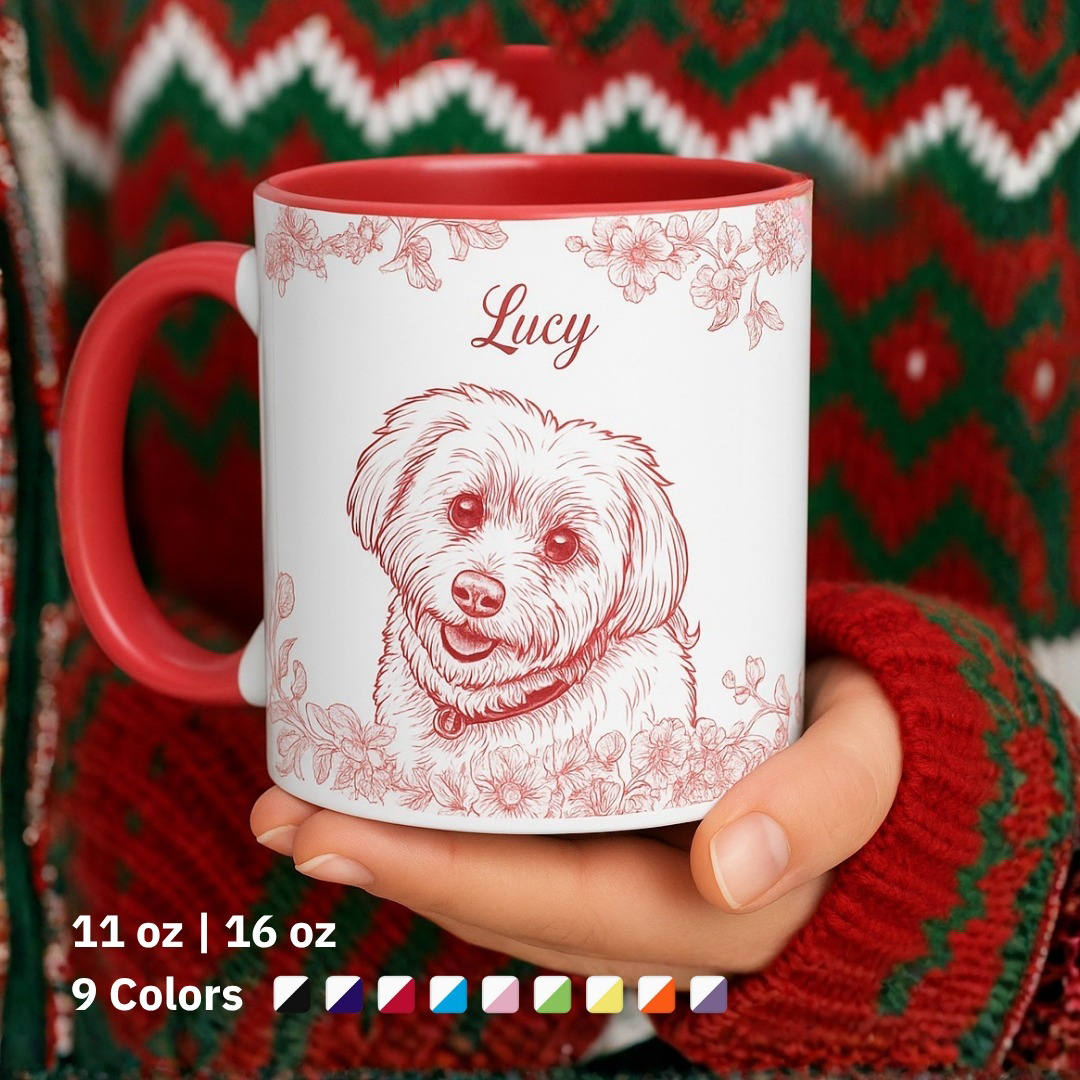 Pet Mug - Toile De Jouy Style