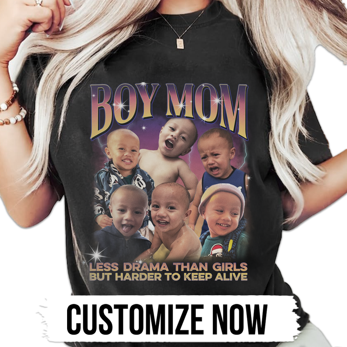 "Boy Mom" Handcraft Tee