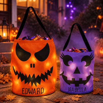 "Scary Face" LED Light Bucket Bag - Handcraft Halloween Gifts For Kids