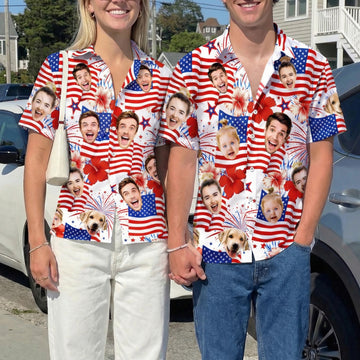 Custom Face Hawaiian Shirt: USA 250th Shirts, Patriotic