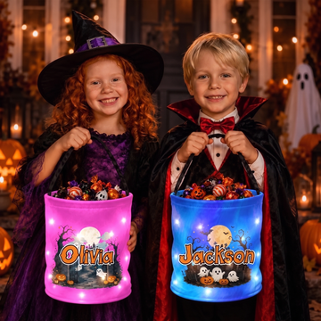 LED Light Bucket Bag - Handcraft Halloween Gifts For Kids