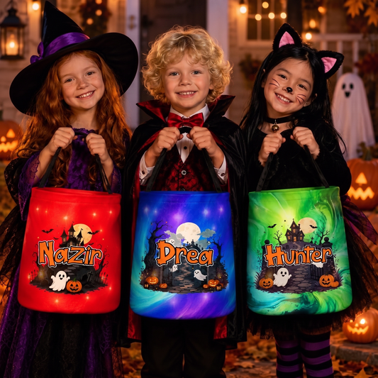 LED Light Bucket Bag - Handcraft Halloween Gifts For Kids