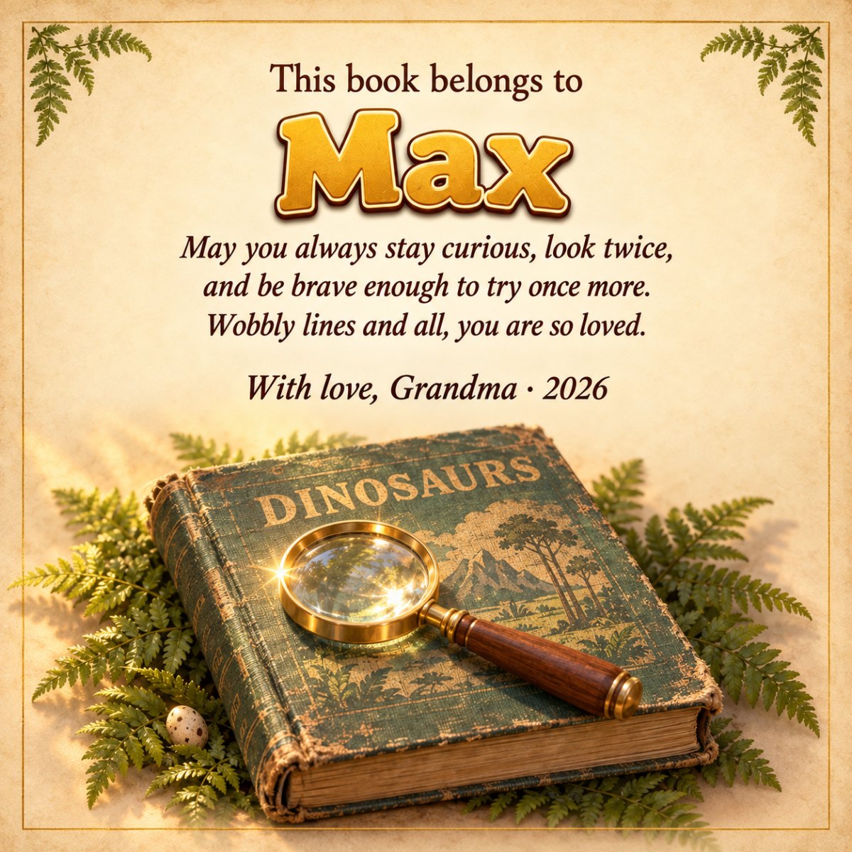 Example book: the dedication page